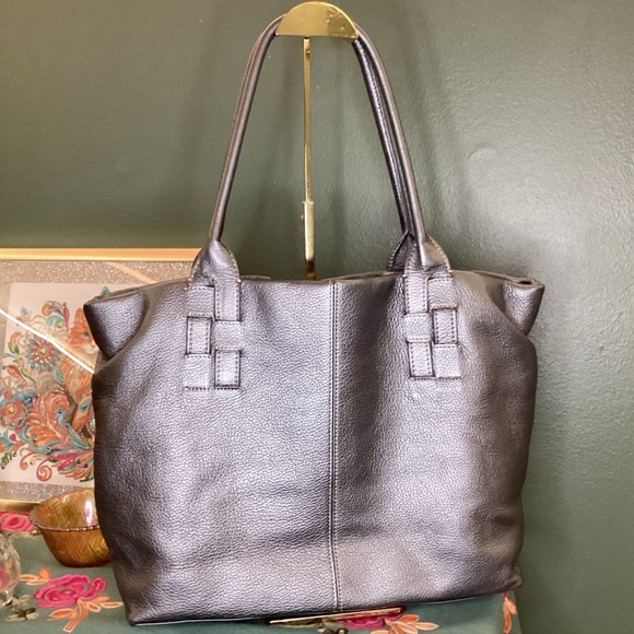 Barr & Barr New York Handbags - Barr & Barr Silver/blue Metallic Tote‎ Bag